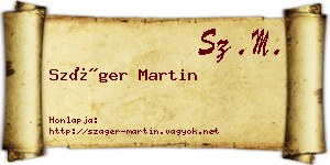 Száger Martin névjegykártya