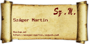 Száger Martin névjegykártya
