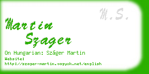 martin szager business card