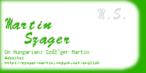 martin szager business card